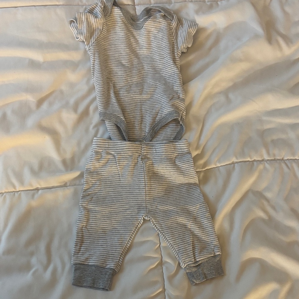 Striped Baby Onesie and Pants Set